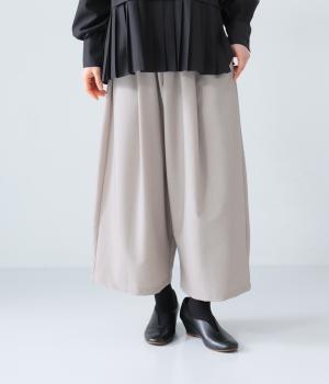 トロピカルタッククロップドワイドイージーパンツ(ベージュ-F)