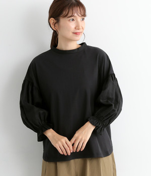 ハーフシルケット天竺フハクバルーンスリーブプルオーバー