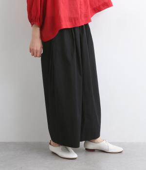 ワッシャーローンサイドタックパンツ(ブラック-ONESIZE)