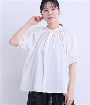 シャーリングラグランブラウス(オフホワイト-ONESIZE)