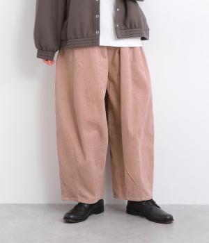 9ｗコーデュロイタックバルーンパンツ(ピンク-F)