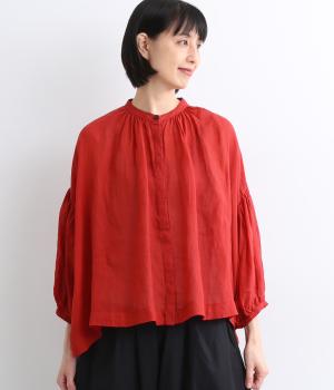 ラミーギャザーブラウス(レッド-ONESIZE)