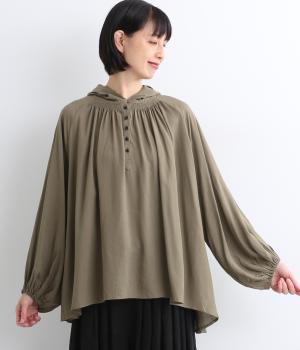 シャーリングギャザーアノラックプルオーバー(モカ-ONESIZE)