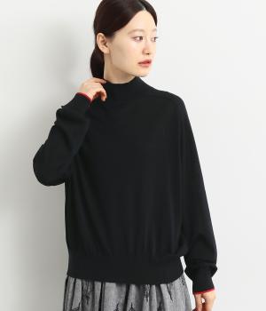 モックネックロングスリーブプルオーバー(ネイビー-F)