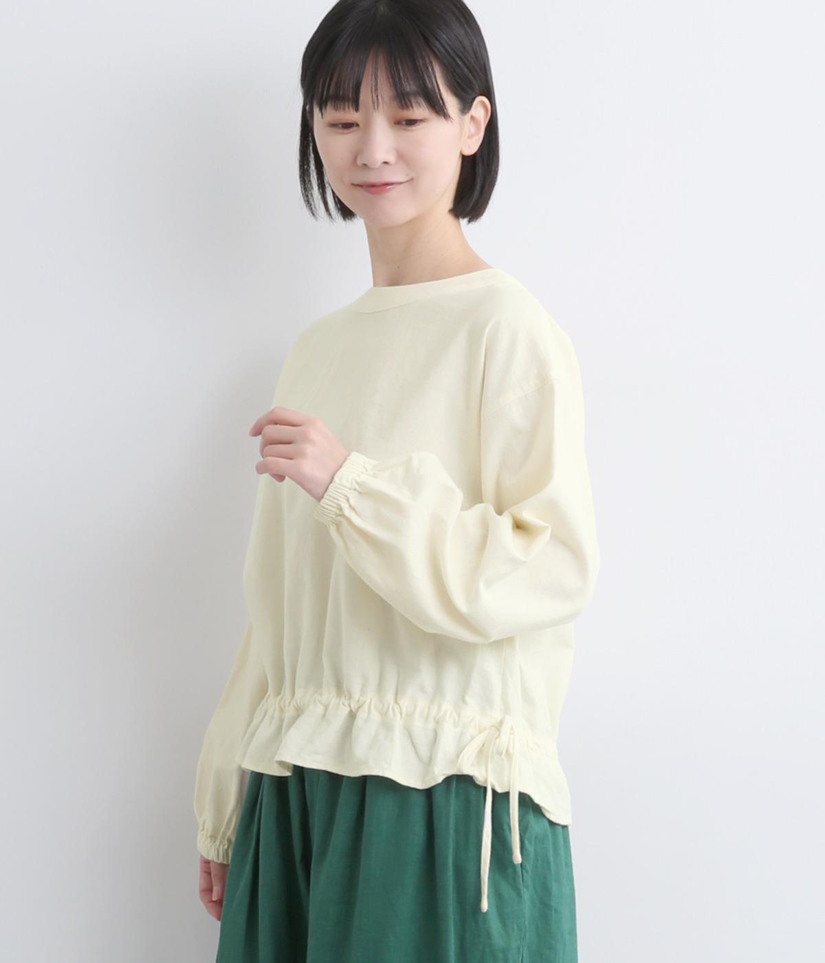 コットンソフトネル起毛ドロストヘム2wayブラウス(ナチュラル-F)