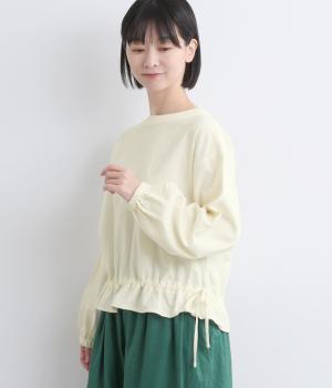 コットンソフトネル起毛ドロストヘム2wayブラウス(ナチュラル-F)