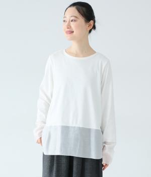 コットンポリウレタンソフトフライスキリカエロングＴシャツ