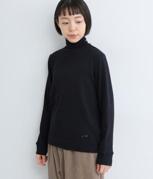 コットン裏起毛天竺タートルプルオーバー(ブラック-F)