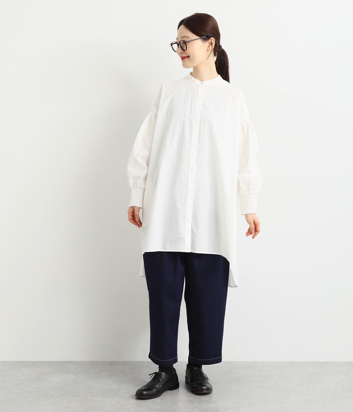 シャーリングカフスシャツチュニック(アイボリー-F)
