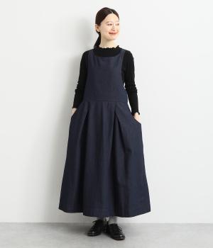 エプロンジャンパースカート(インディゴネイビー-F)