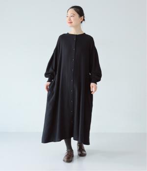 コットンウールビエラシャーリングカフスフレアワンピース