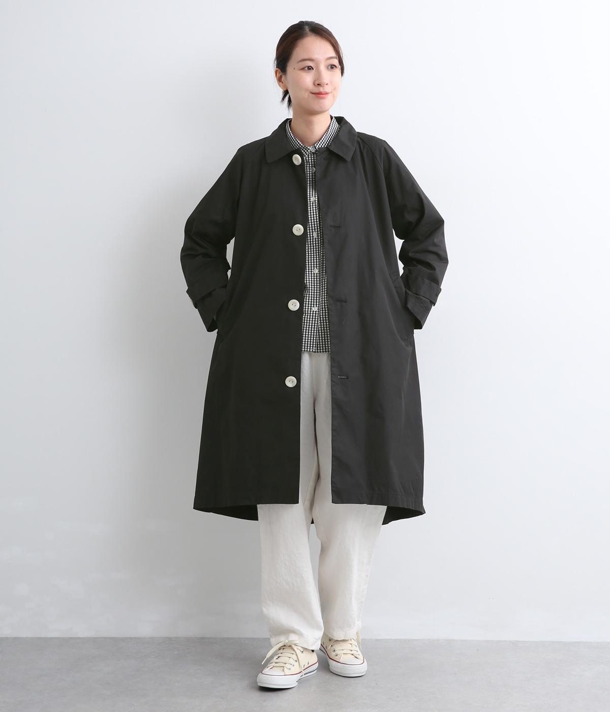 ビッグボタンステンカラーコート(ブラック-F)