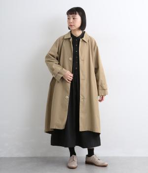 ビッグボタンステンカラーコート(ベージュ-F)