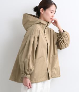 タックスリーブフードブルゾン(ベージュ-F)