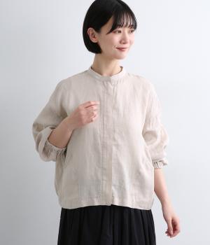 フレンチリネン平織りジップブルゾン