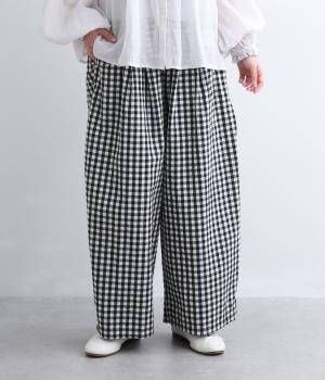 コットンワッシャークロスサイドタックイージーパンツ