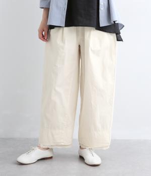 高密コットンクロススソレースカラテパンツ(アイボリー-F)