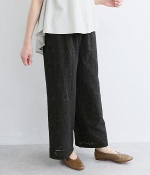 カットワークシシュウパンツ(ブラック-F)