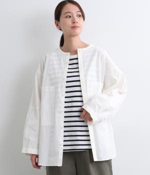 ビッグポケットロングシャツ(オフホワイト-F)