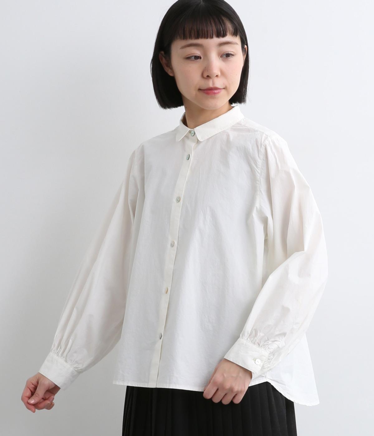 ラウンドヨークブラウス(オフホワイト-F)