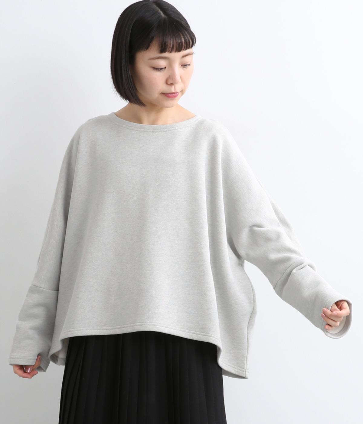 裏毛ドルマンワイドプルオーバー(トップグレー-F)