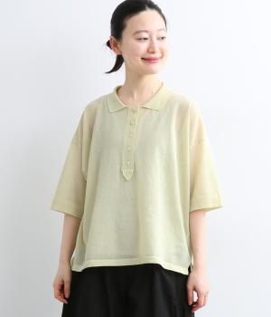 強撚糸ハイツイストヤーンニットポロシャツ