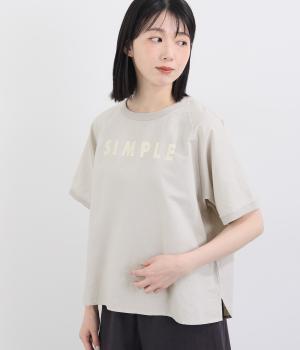 SIMPLEロゴTシャツブラウス(ライトグレー-F)