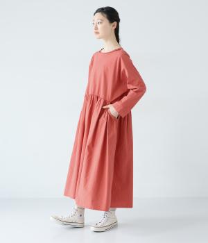 ギャザードルマンワンピース(レッド-F)