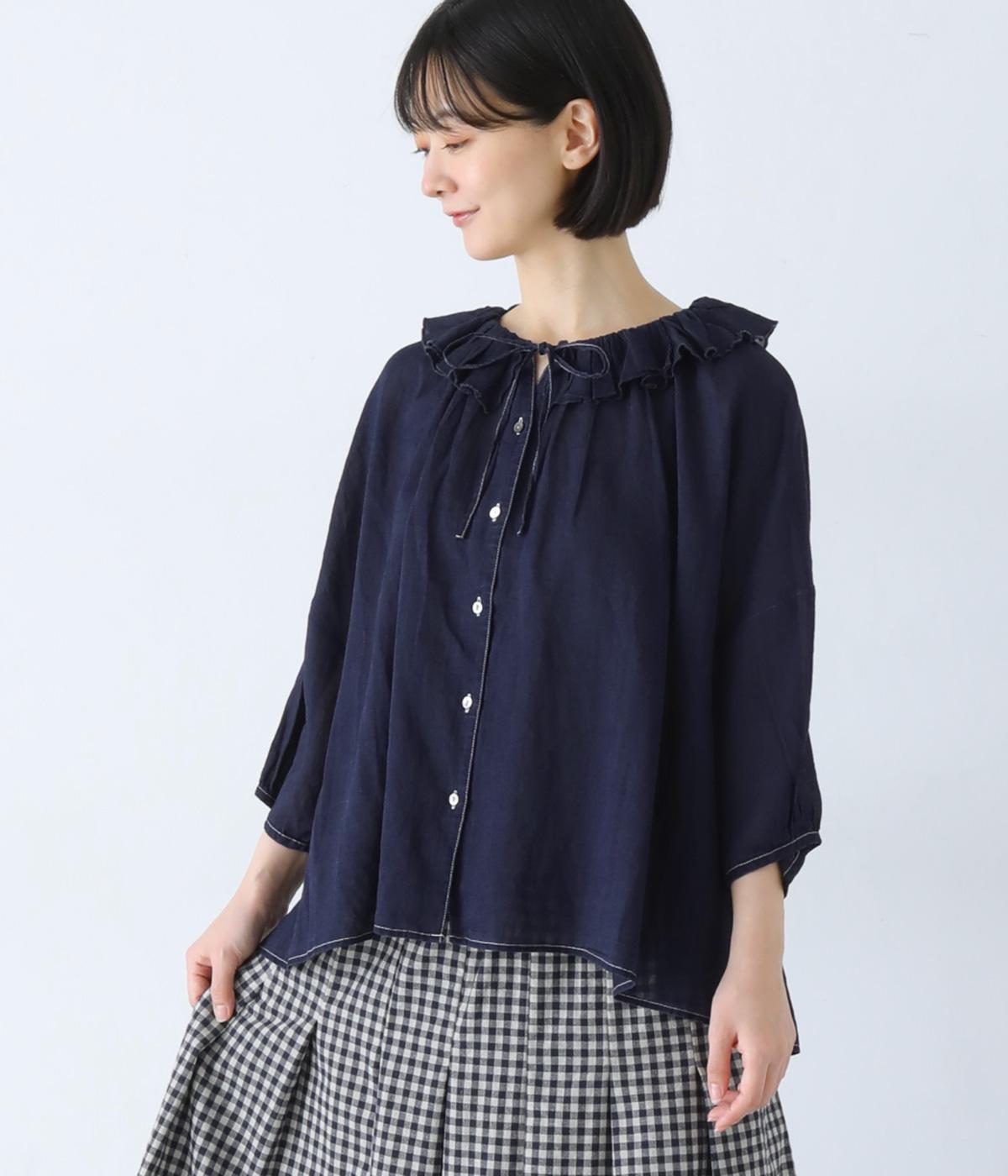 ライトデニムフリルカラーブラウス｜UNPLE（アンプル）の商品詳細