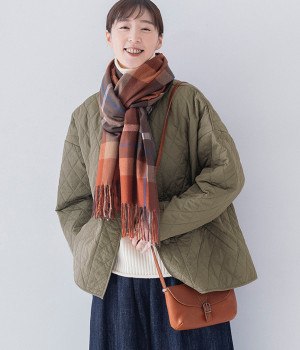 中綿キルティングジャケット(ベージュカーキ-ONESIZE)