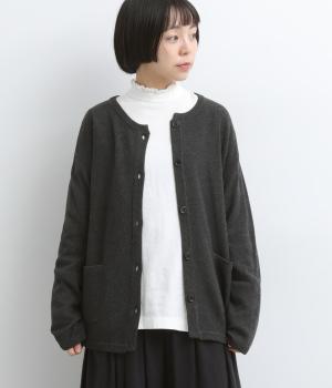 コットンカノコニットカーディガン（チャコール・F）