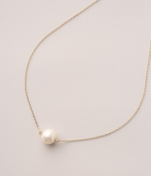 大粒パール　ネックレス(カラー1-ONESIZE)