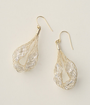 ネットビジューピアス(ゴールド-ONESIZE)