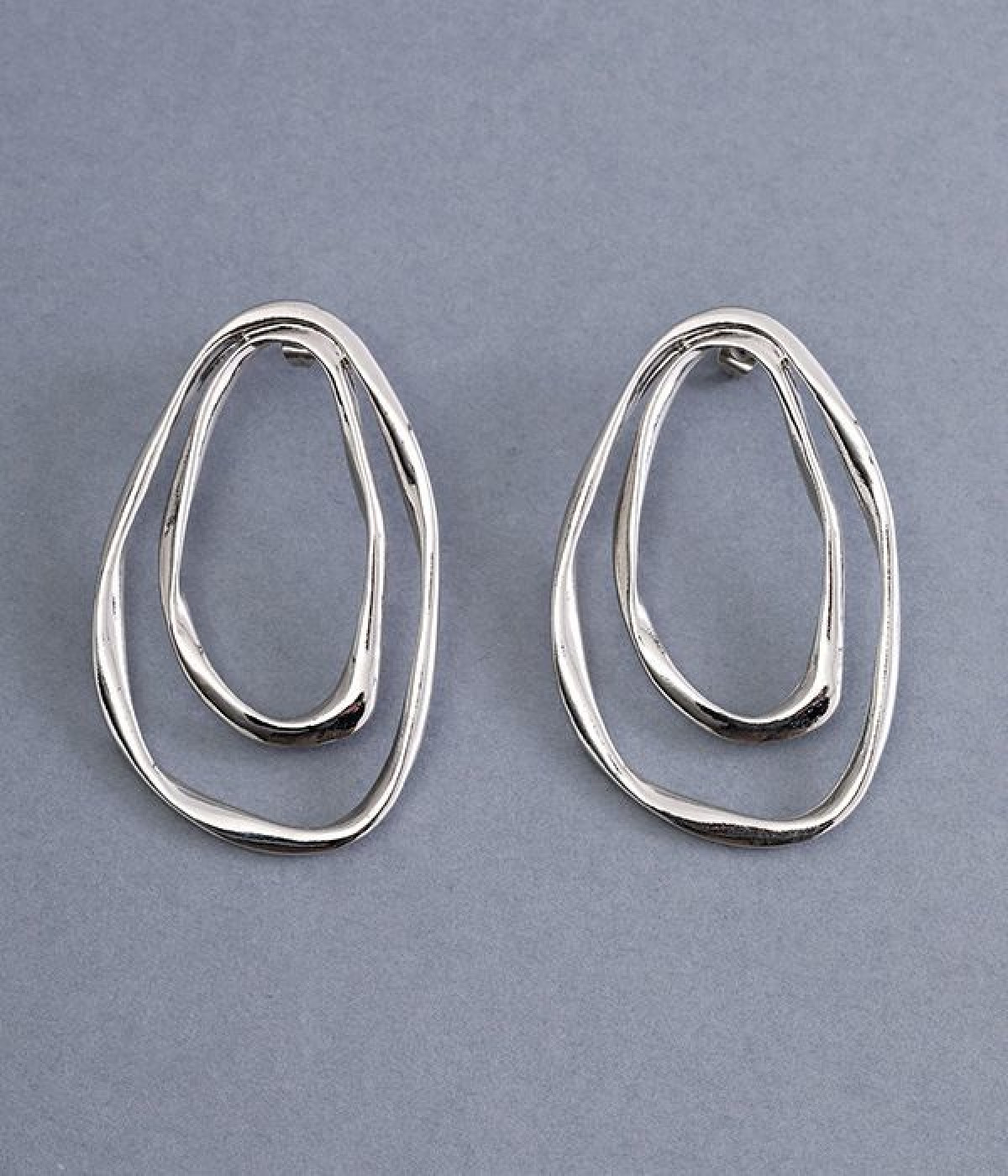 ドロップサークルサークル ピアス(シルバー-ONESIZE)