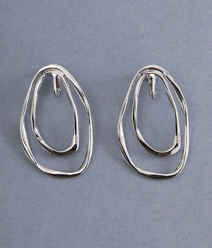 ドロップサークルサークル イヤリング(シルバー-ONESIZE)