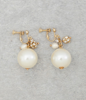 ビックパールロンデル　イヤリング(カラー1-ONESIZE)