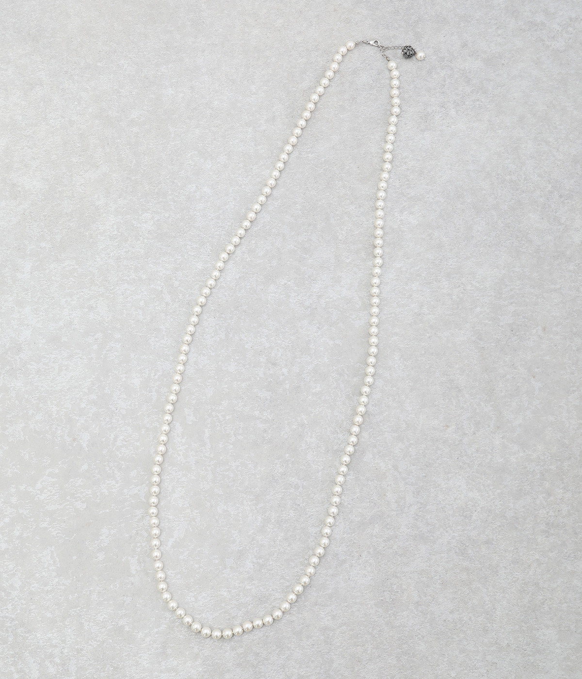 ロングパール　ネックレス(シルバー-ONESIZE)
