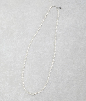 ロングパール　ネックレス(シルバー-ONESIZE)