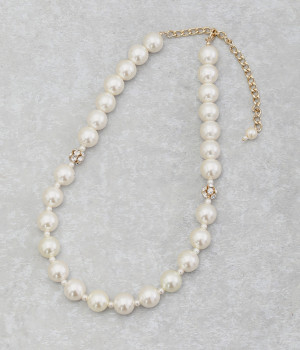 大粒パール　ネックレス(カラー1-ONESIZE)