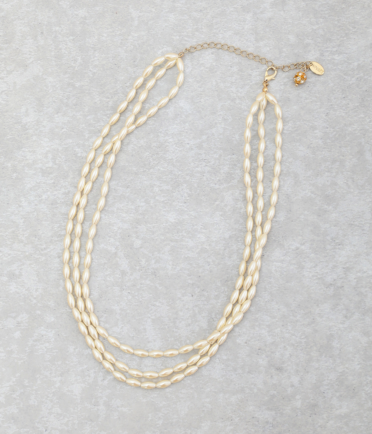 3連パール　ネックレス(カラー1-ONESIZE)