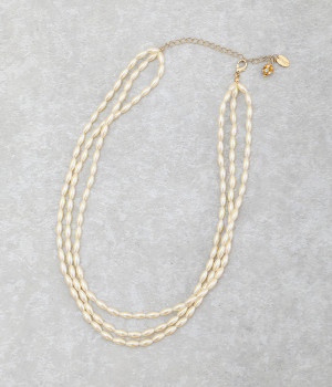 3連パール　ネックレス(カラー1-ONESIZE)