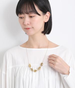 アンティーク調モチーフネックレス(ゴールド×シルバー-F)