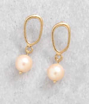 パール×ゴールド　ピアス(Ｃカラー-F)