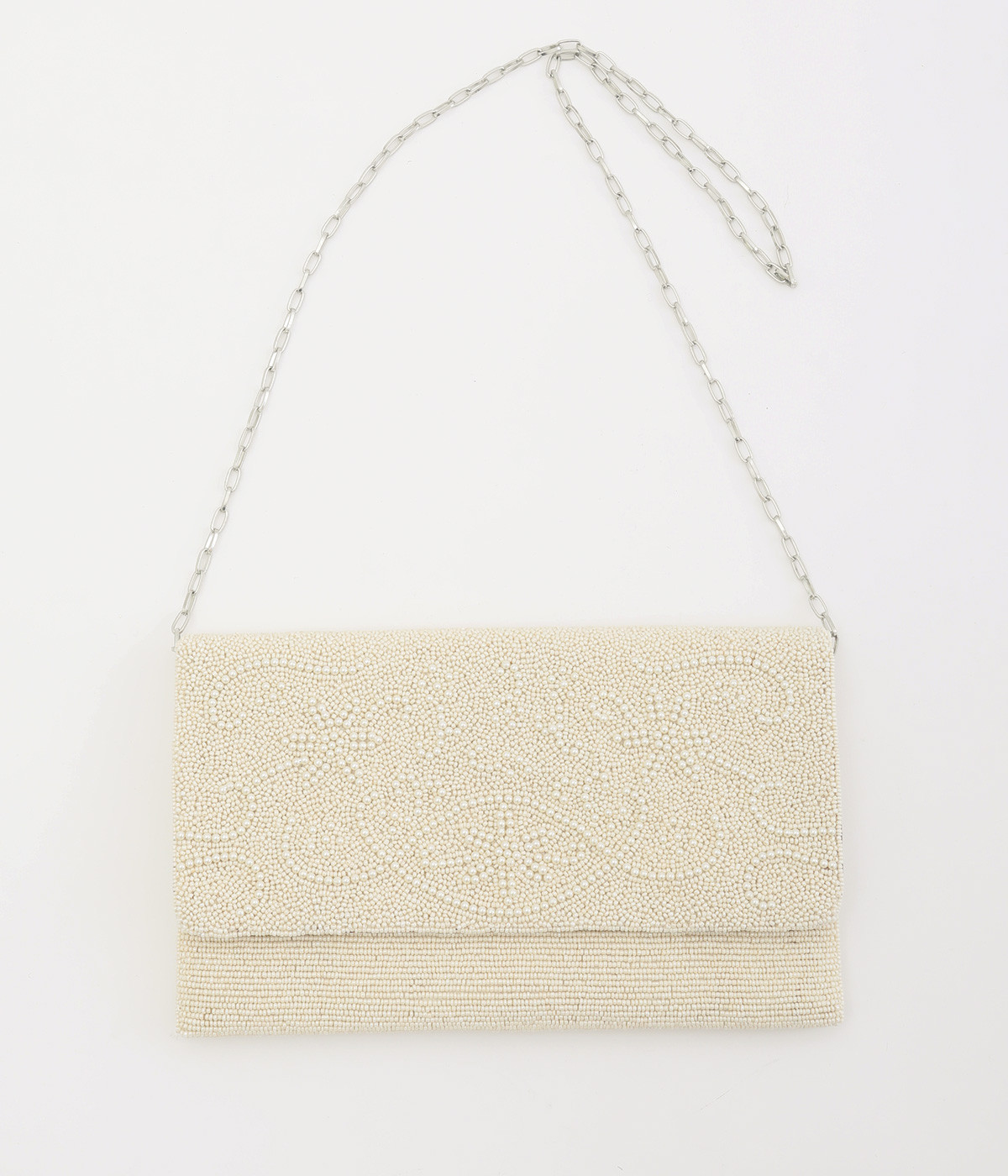 パールレース　ビーズバッグ(アイボリー-ONESIZE)