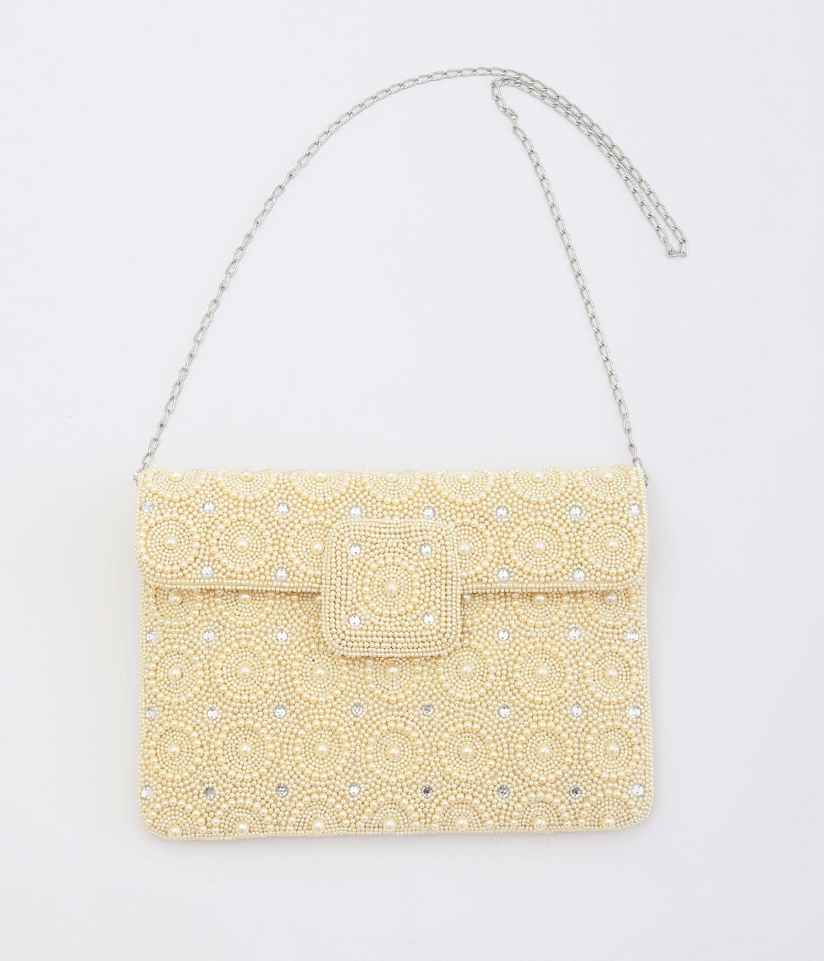 ビーズビジュー　バッグ(アイボリー-ONESIZE)