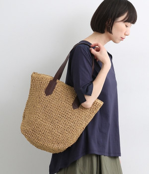 ペーパートートバッグ(ベージュ-ONESIZE)