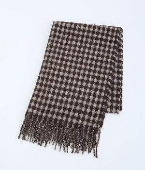 ギンガムチェックストール(グレー-ONESIZE)