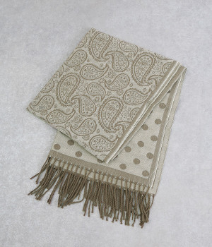 ペイズリー×ドット ストール(ベージュ-ONESIZE)