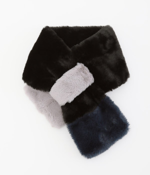 エコファー カラーティペット(ブラック-ONESIZE)