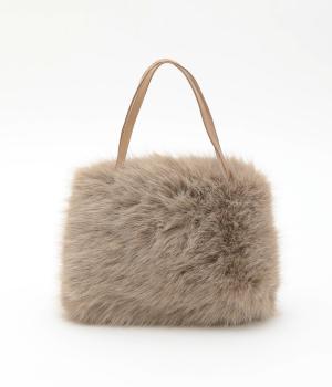 2wayエコファーハンドバッグ(ベージュ-F)